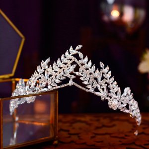 Wedding Crown Alloy Silver-plated Luxurious Rhinestones